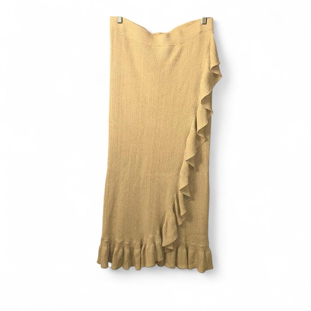 House of Harlow 1960 Cream Ruffle Maxi Skirt - Picture 2 of 8